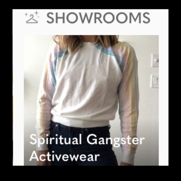 SPIRITUAL GANGSTER STRETCH WHITE SLEEVELESS TANK TOP S - Picture 2 of 8